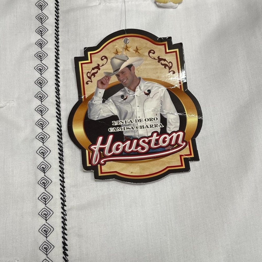 houston white shirt man's size 36 long sleeve - Picture 8 of 10